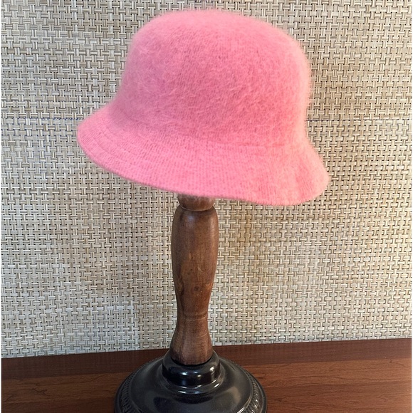 🌟HP🌟VTG 2000s Pink Angora Cloche/Bucket Hat by David and Young - Picture 4 of 8